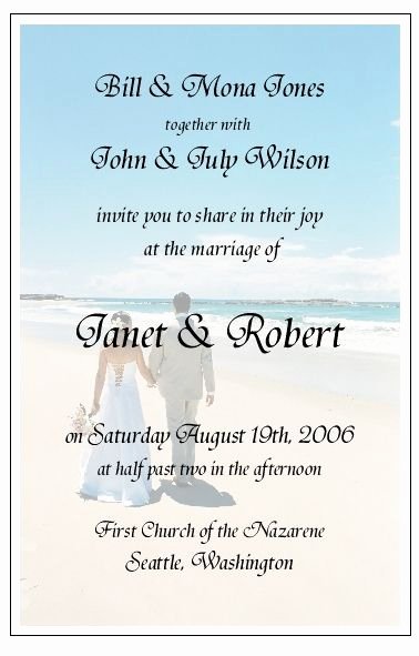 Beach Wedding Invitation Templates Lovely Beach Wedding Invitation Wording Invitations