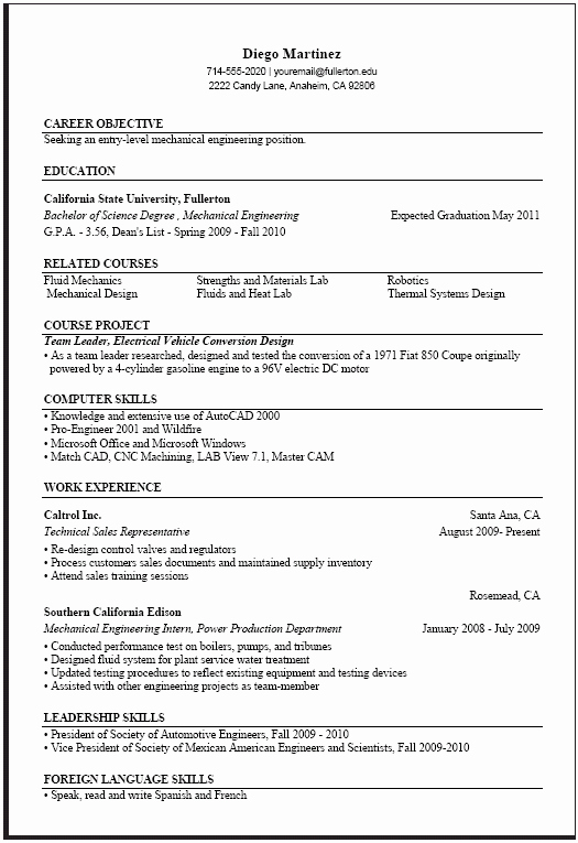 Best Computer Science Resume Awesome Engineering Resume Sample Career Center