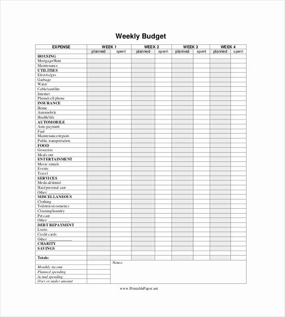 Bi Weekly Budget Worksheet Pdf Best Of 10 Weekly Bud Templates Docs Excel Pdf