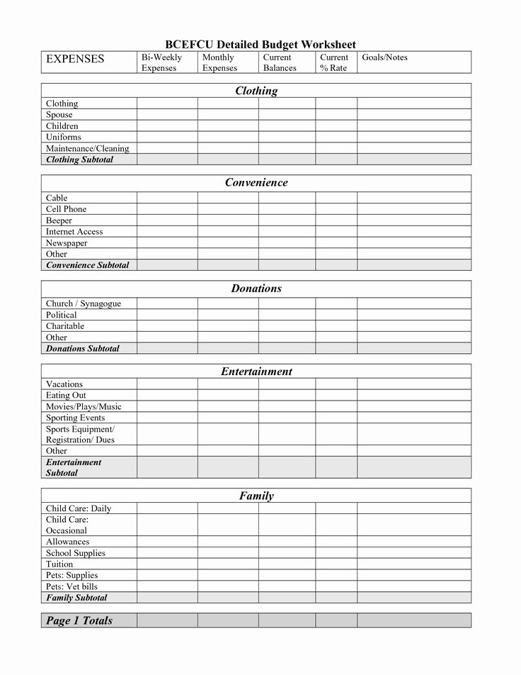 Bi Weekly Budget Worksheet Pdf Best Of Free Printable Monthly Bud Worksheet