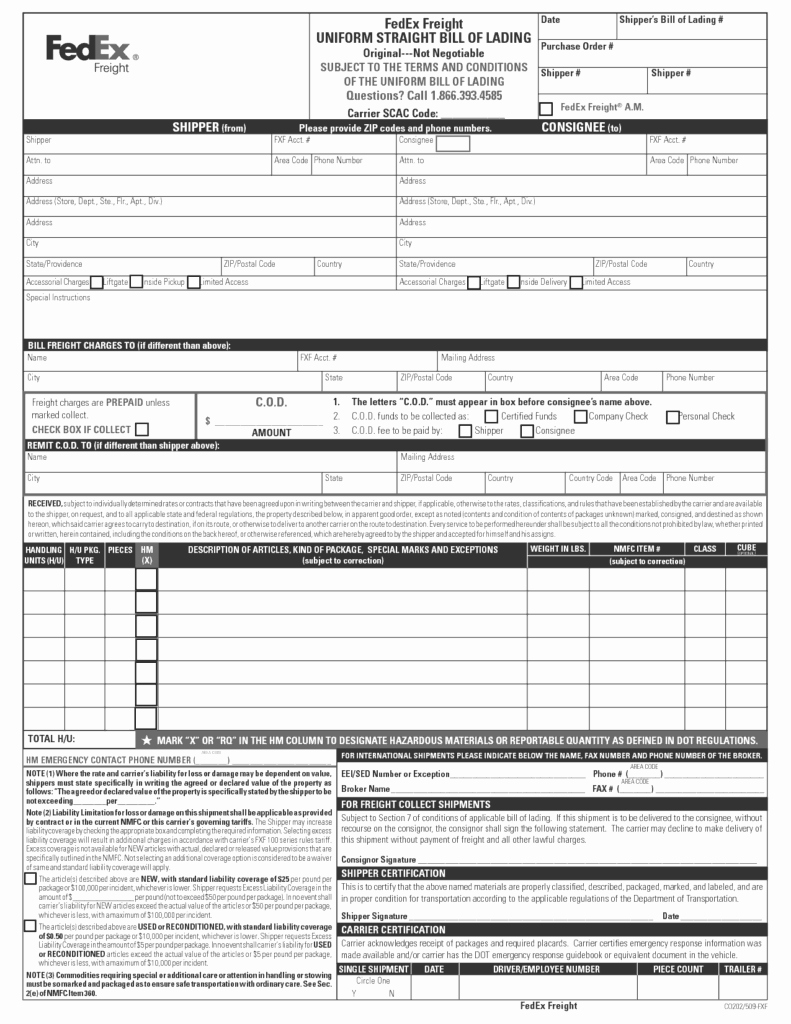 Bill Of Lading Excel Awesome 21 Free Bill Of Lading Template Word Excel formats