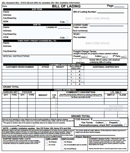 Bill Of Lading Template Excel Beautiful 21 Free Bill Of Lading Template Word Excel formats