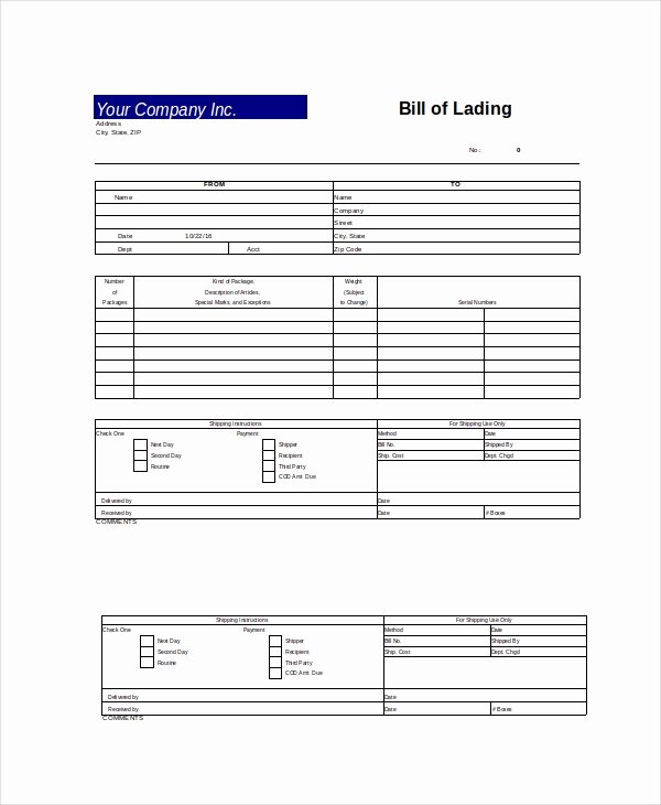 Bill Of Lading Template Excel Lovely Excel Bill Template 14 Free Excel Documents Download