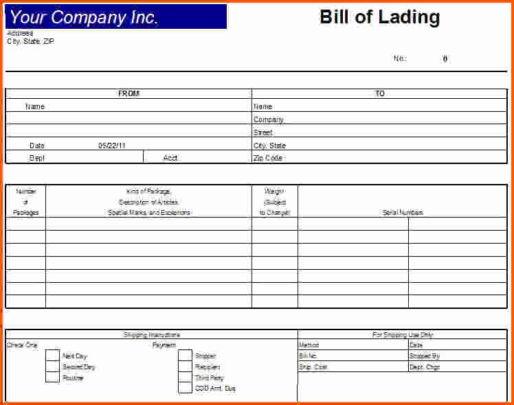 Bill Of Lading Template Excel Luxury 6 Bill Of Lading Template