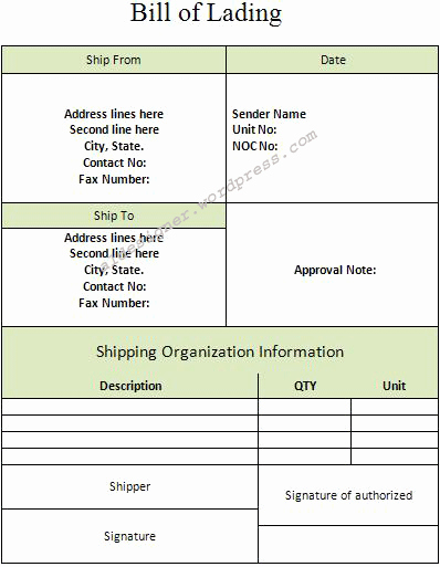 Bill Of Lading Template Word Unique Bill Of Lading Sheet Template
