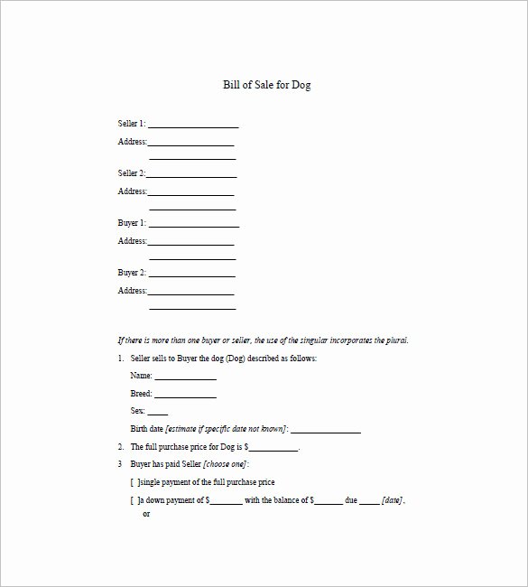 Bill Of Sale Dog Awesome Dog Bill Of Sale Template – 13 Free Word Excel Pdf