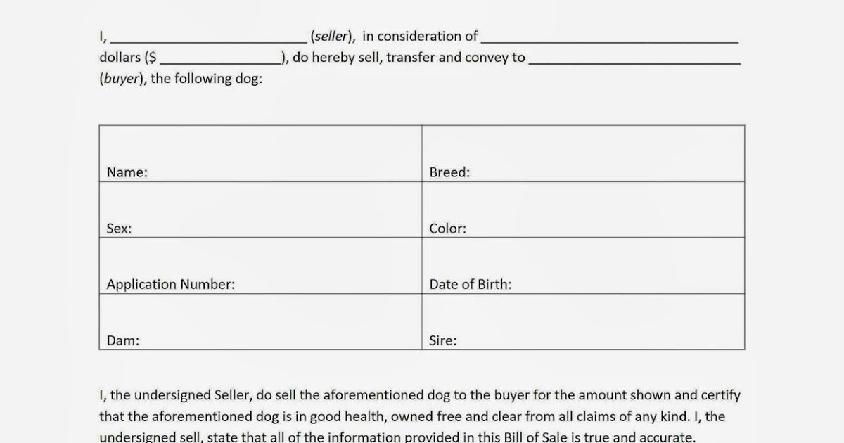 Bill Of Sale Dog Beautiful Dog Bill Of Sale