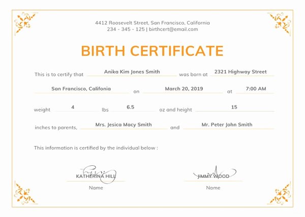 Birth Certificate Template Word Best Of Birth Certificate Template 44 Free Word Pdf Psd format Download