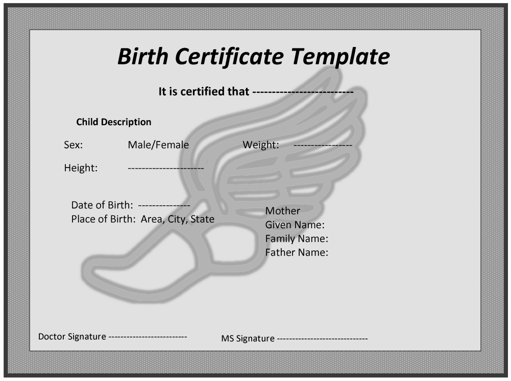 Birth Certificate Template Word Luxury Child Birth Certificate Template