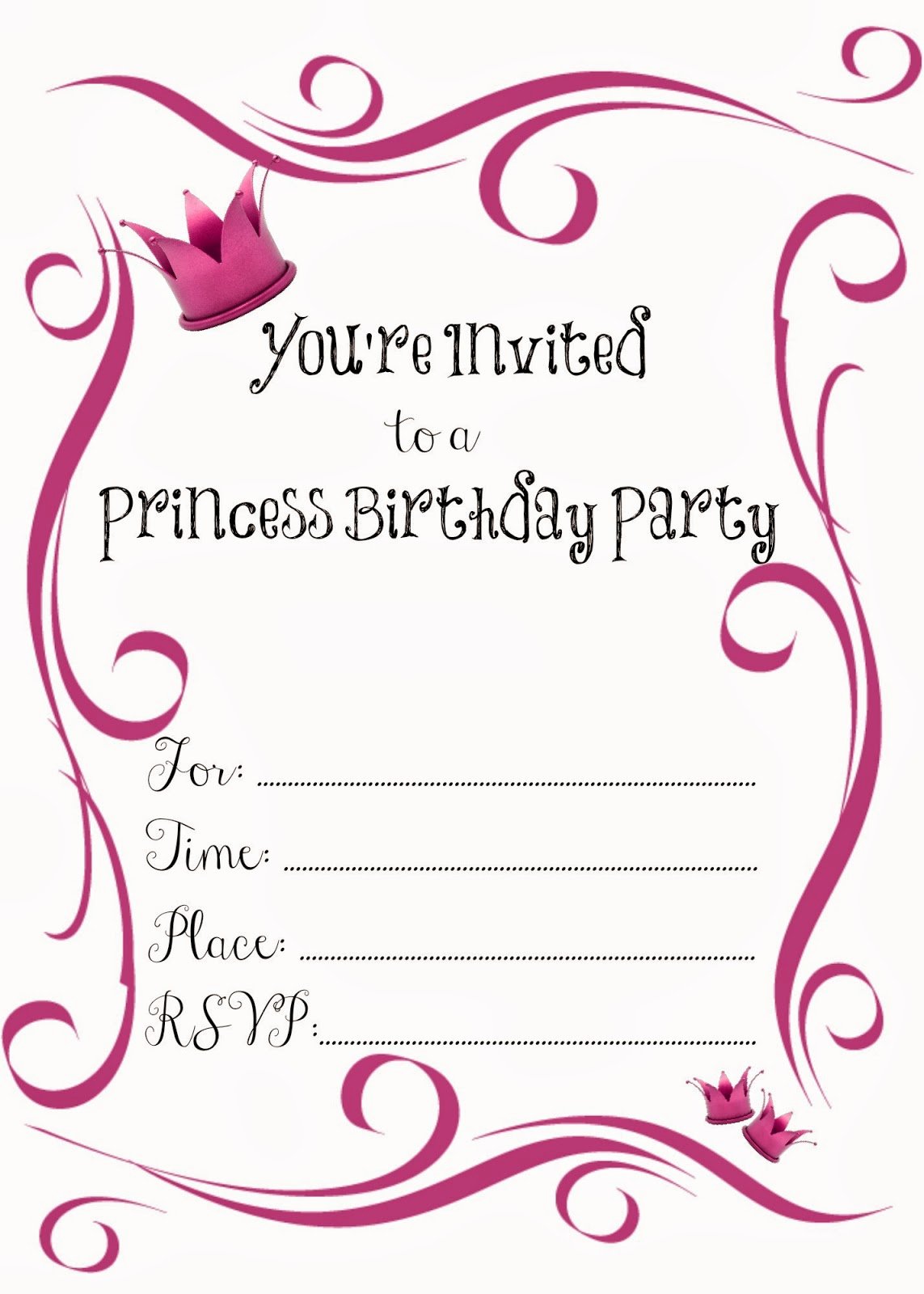 Birthday Invitations for Women Inspirational Free Birthday Party Invitations for Girl – Free Printable Birthday Invitation Templates – Bagvania