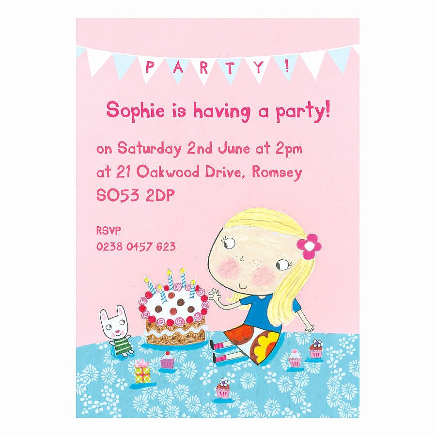 Birthday Invitations for Women Inspirational Personalised Girl S Birthday Invitations by Made by Ellis