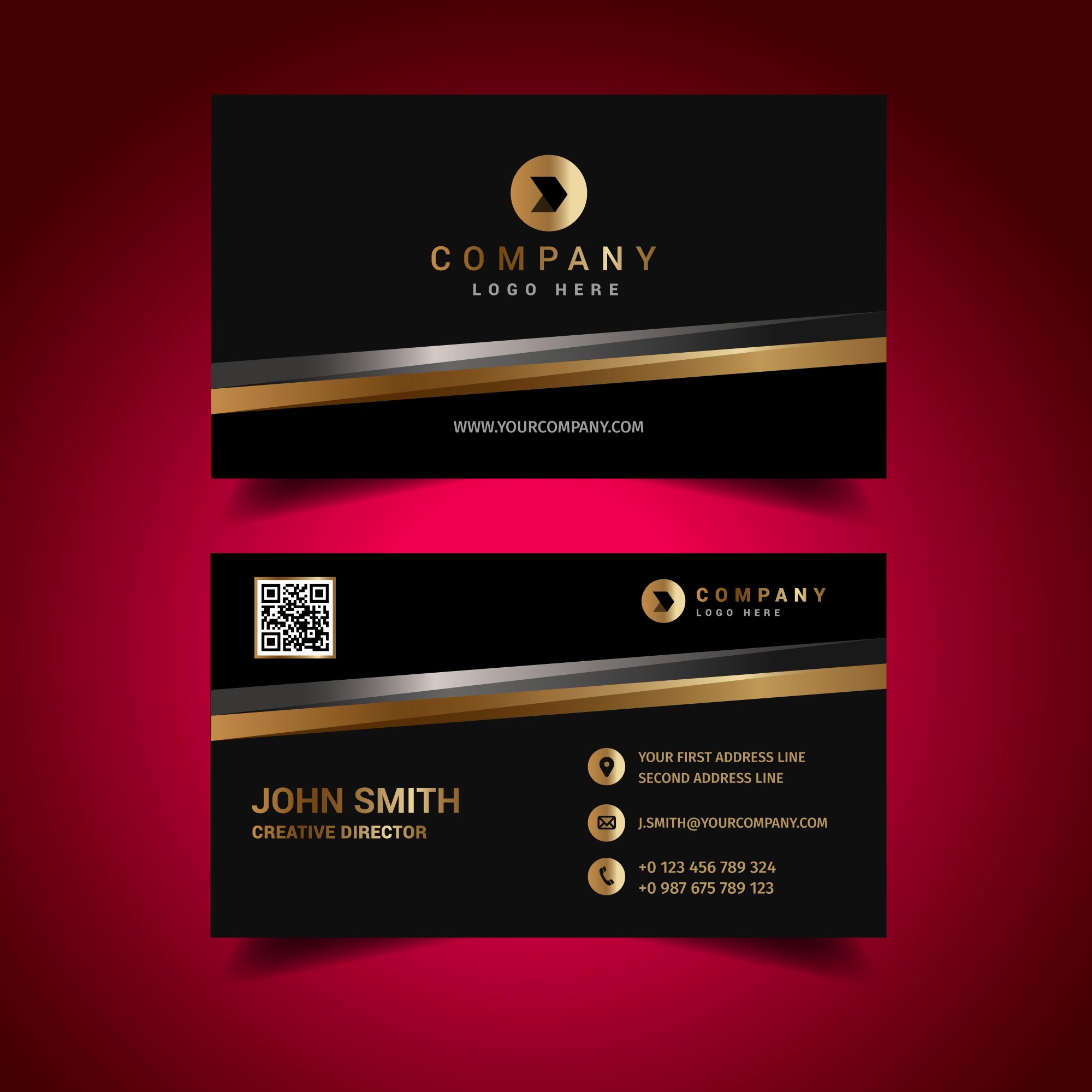 Black and Gold Business Cards Best Of Black and Gold Business Card Download Free Vector Art Stock Graphics &amp;