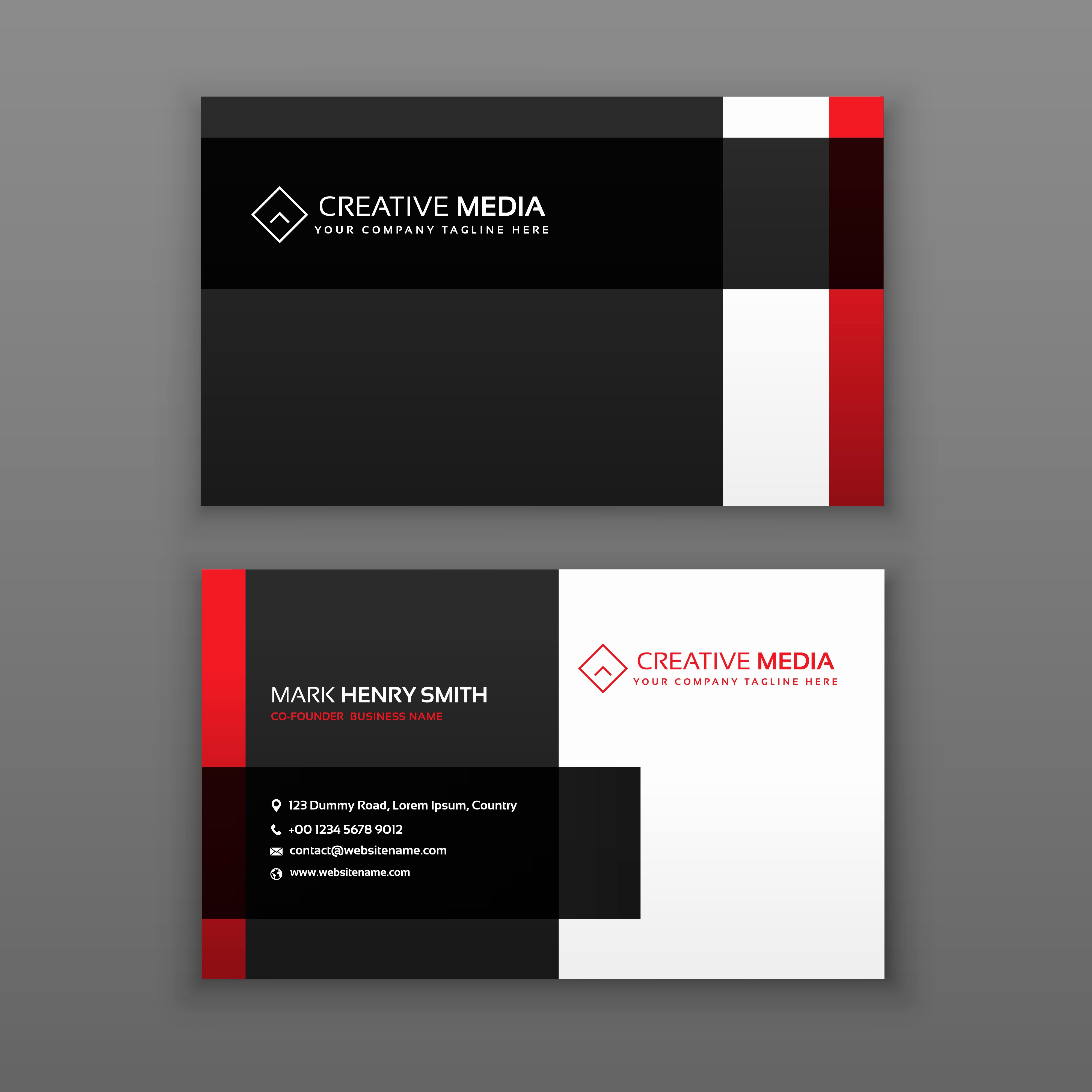 Black and Red Business Cards Awesome Red and Black Professional Business Card Design Download Free Vector Art Stock Graphics &amp;