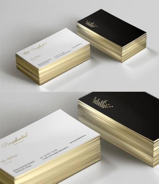 Black and White Business Cards Elegant Sleek Black and White Gold Edged Business Card for A Luxury Hotel … Business Cards