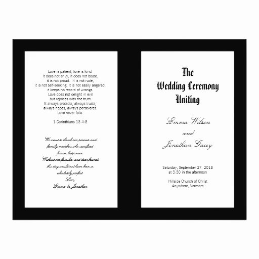 Black and White Flyer Templates Beautiful Black and White Folded Wedding Ceremony Template Flyer