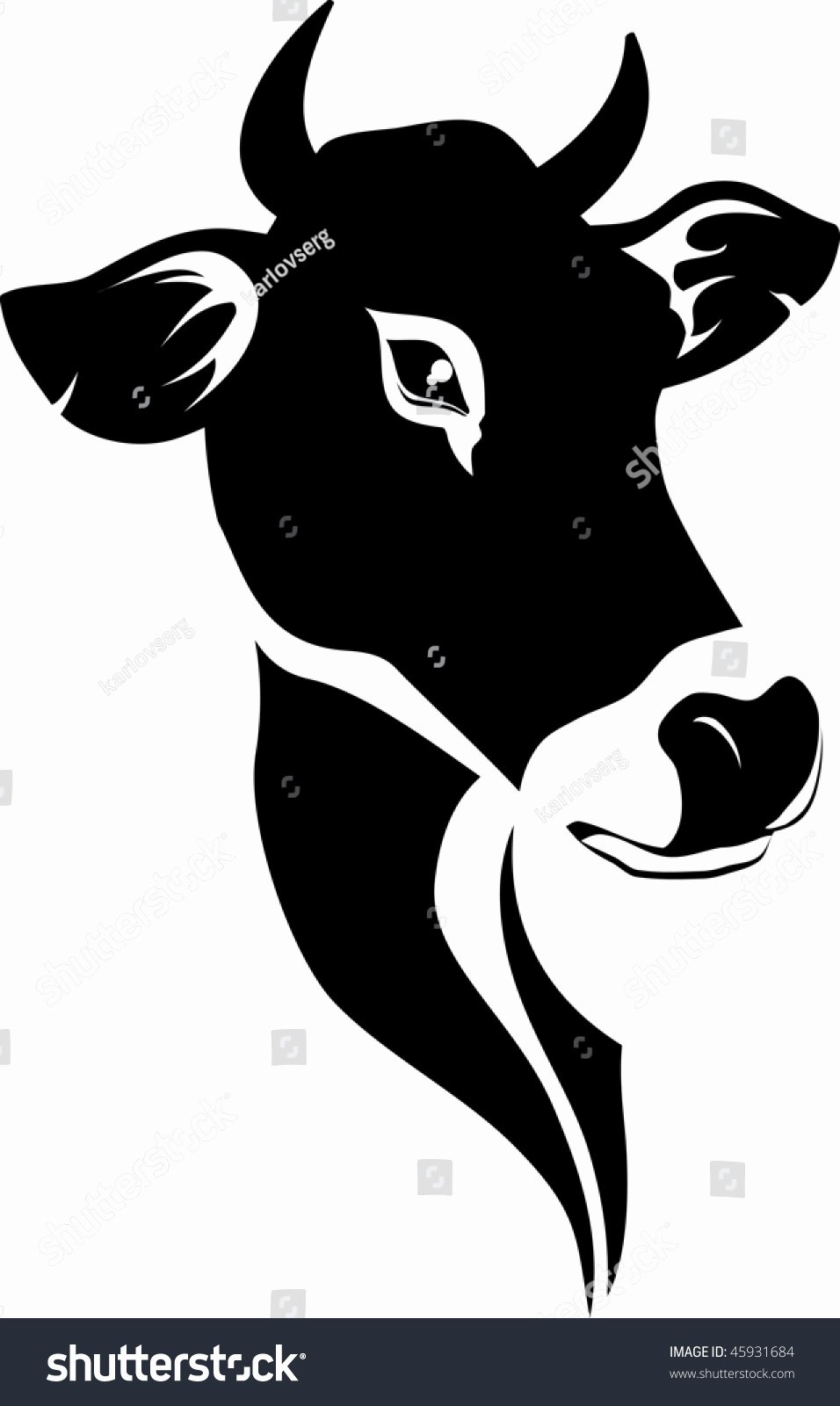 Black and White Illustration Awesome Vector Illustration A Cow Black and White Shutterstock
