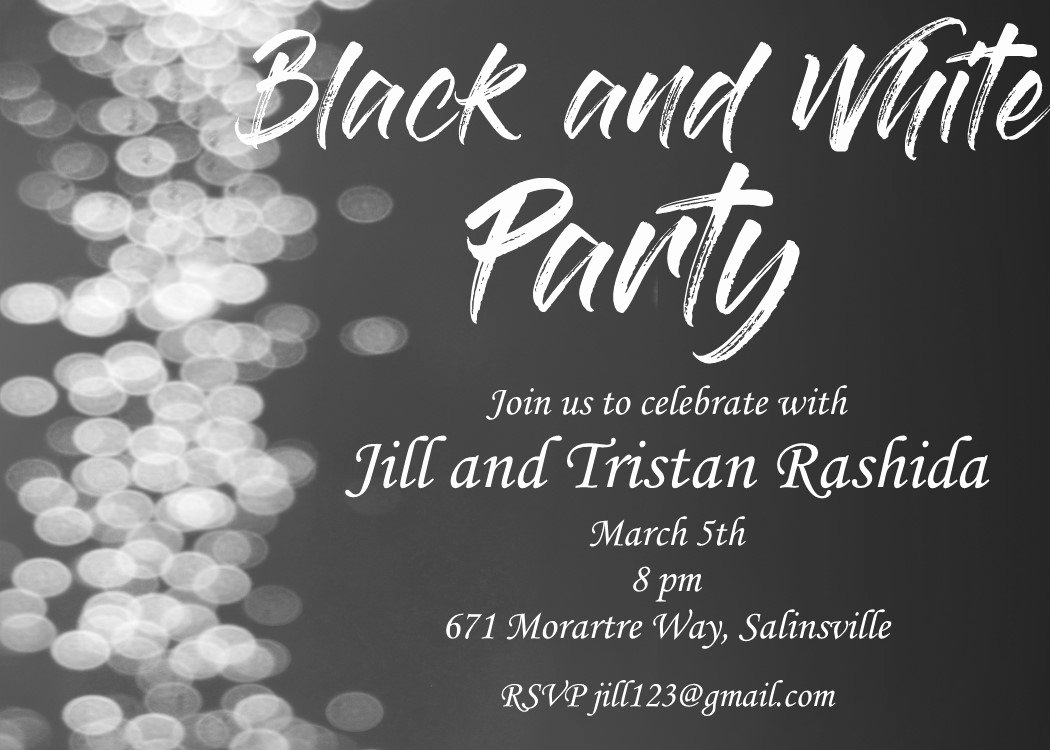 Black and White Invitation Beautiful Black and White Party Invitations New Selections Summer 2019