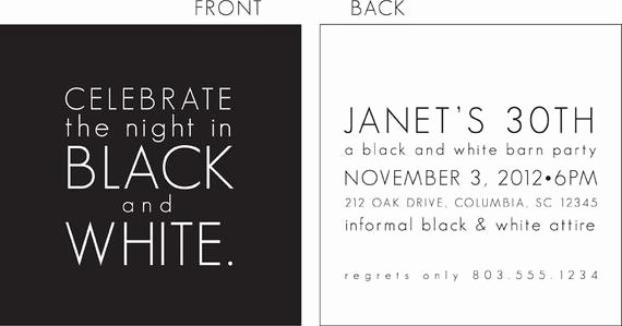 Black and White Party Invitations Fresh Black and White Party Invitation