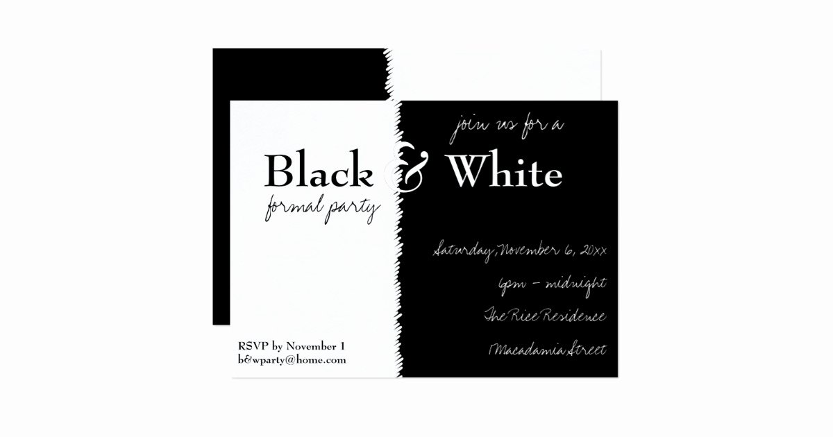 Black and White Party Invitations Fresh Black and White theme Party Invitation