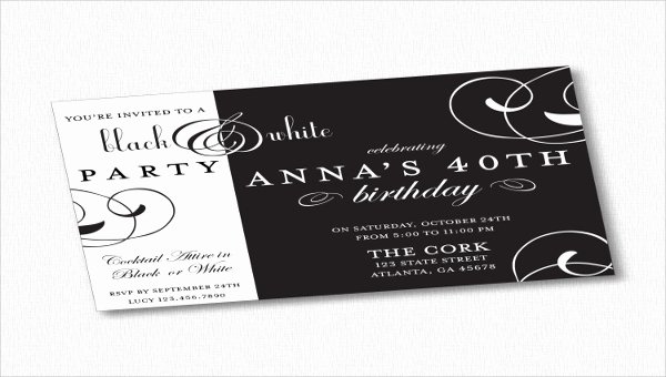 Black and White Party Invitations New 12 Black and White Party Invitations Psd Ai Vector Eps Word
