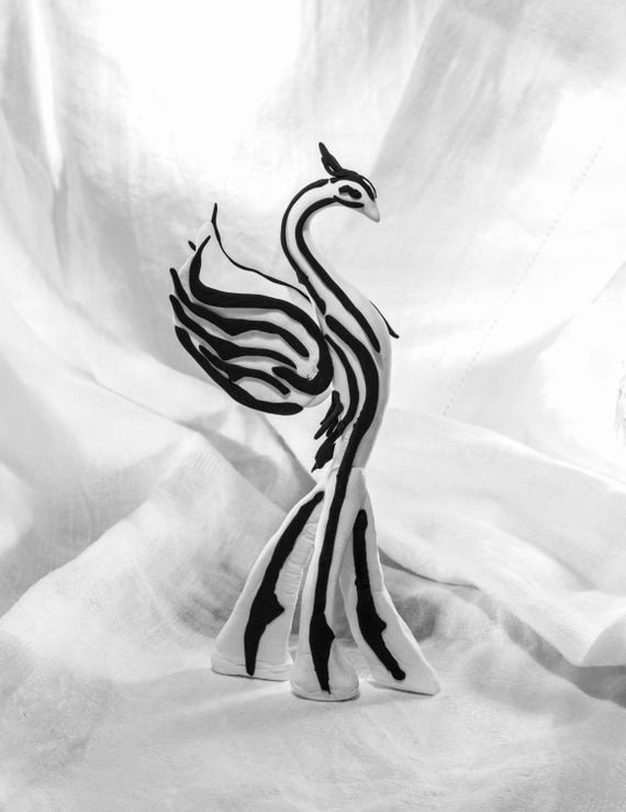 Black and White Phoenix Luxury Phoenix Sculpture Phoenix In White and Black Colors Phoenix