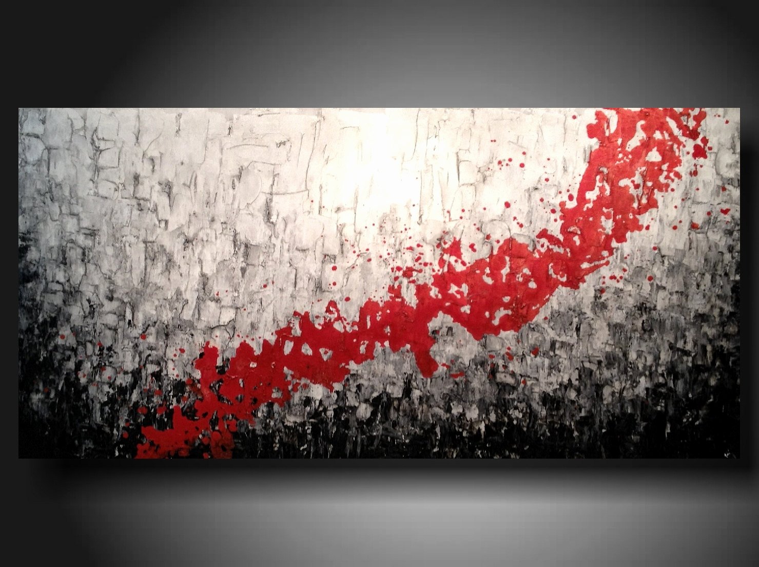 Black White Abstract Painting Lovely Art original Abstract Painting Modern Black White Red