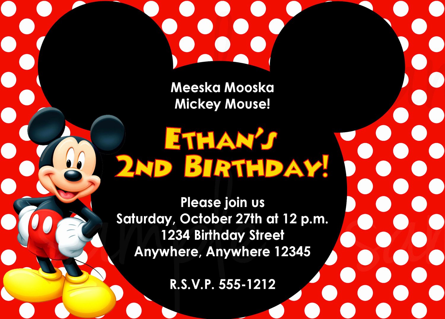Blank Mickey Mouse Invitations Awesome Mickey Mouse Birthday Invitation