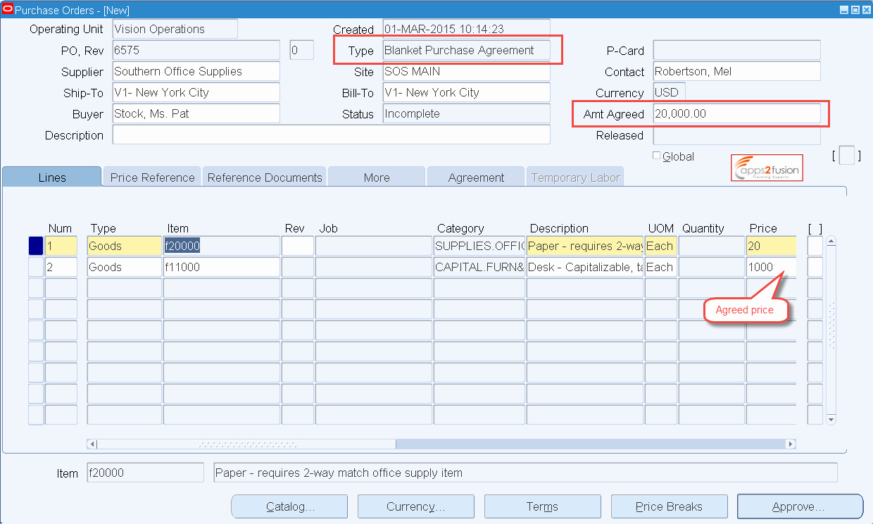 Blanket Purchase order Template Lovely Blanket Purchase Agreement and Blanket Release In oracle R12