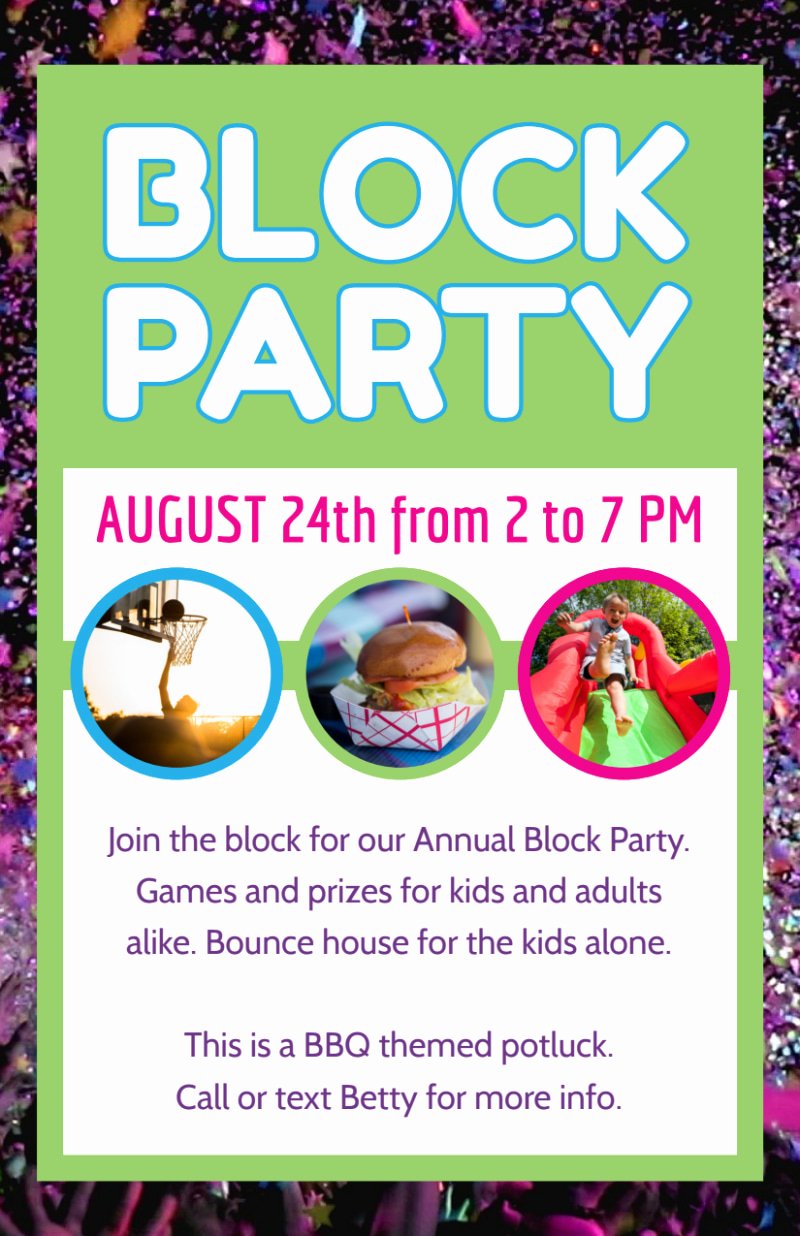 Block Party Flyers Templates Elegant Fun Block Party Flyer Template
