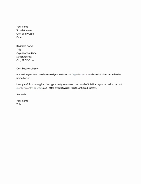 Board Of Directors Resignation Letter Luxury Letter Of Resignation From Board