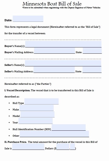 Boat Bill Of Sale form Awesome Free Printable Boat Bill Sale form Generic