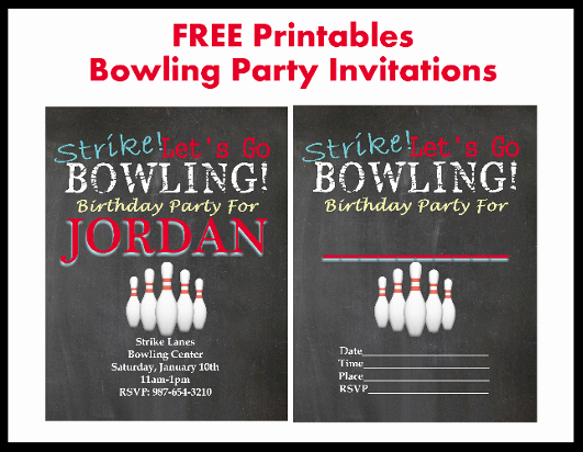 free bowling party printable invitations