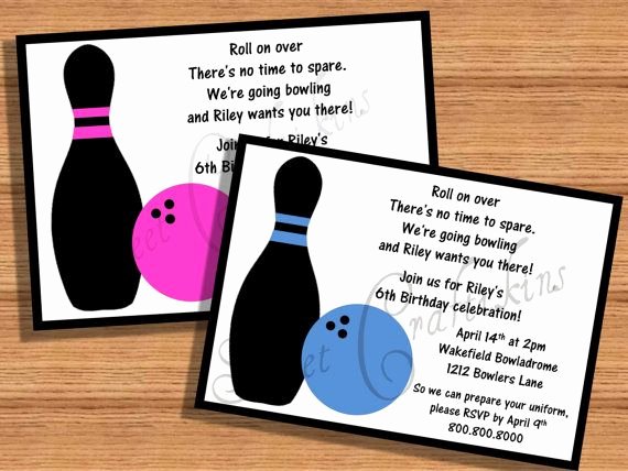 Bowling Party Invitation Template Lovely Diy Printable Personalized Bowling Birthday Party Invitations Digital Files