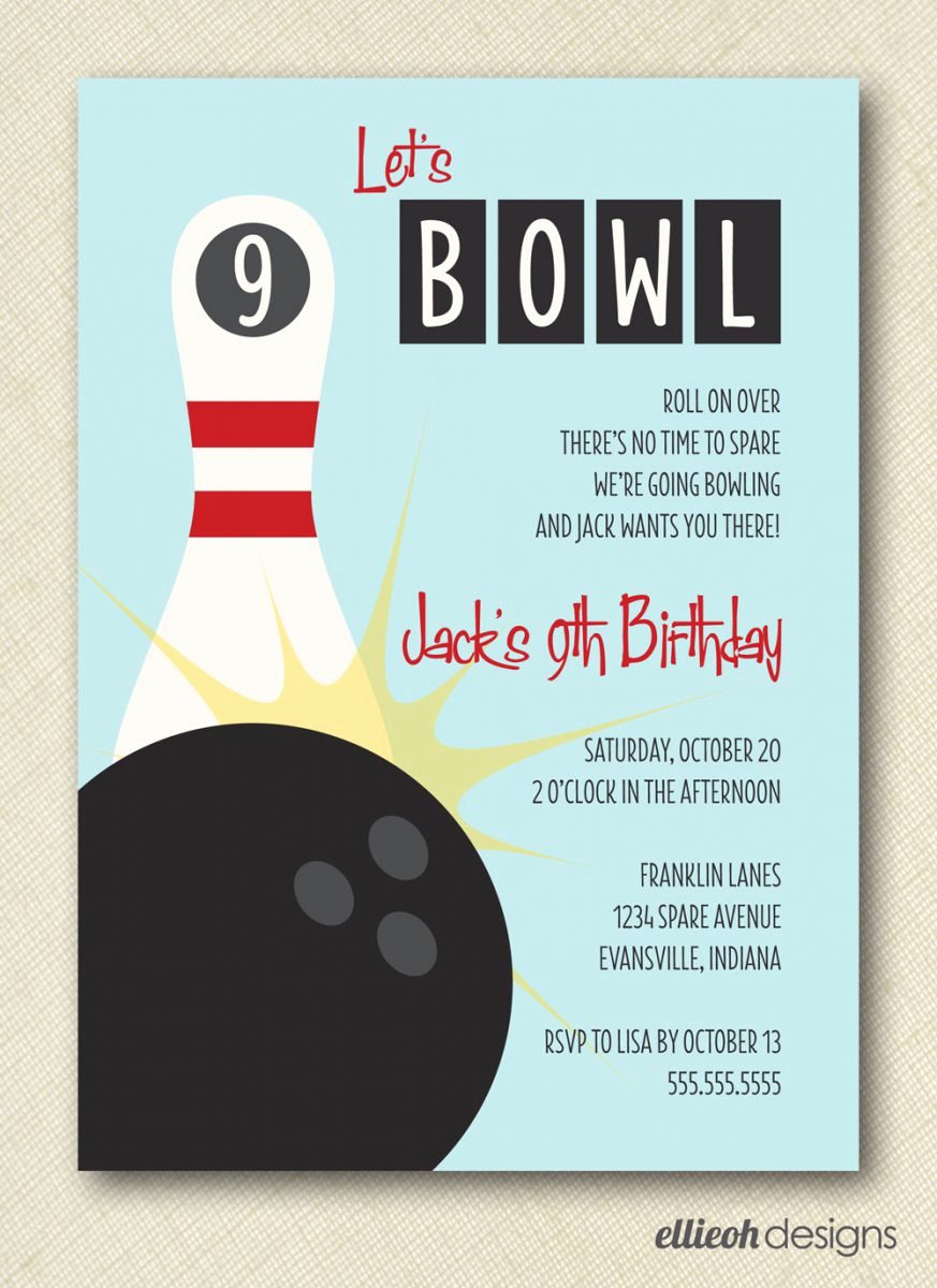 Bowling Party Invitation Templates Awesome Bowling Birthday Party Invitations Free Templates
