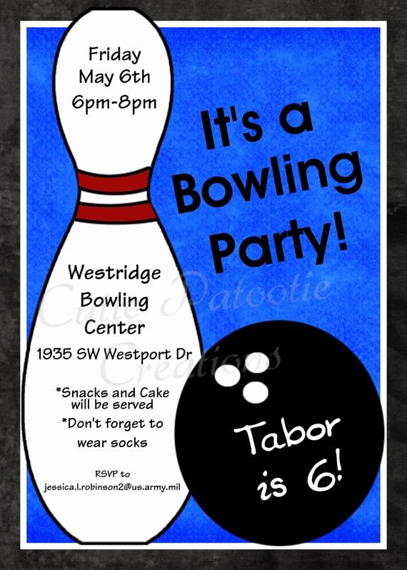 Bowling Party Invitation Templates Free Awesome Bowling Birthday Invitation Printable or Printed Party Invite
