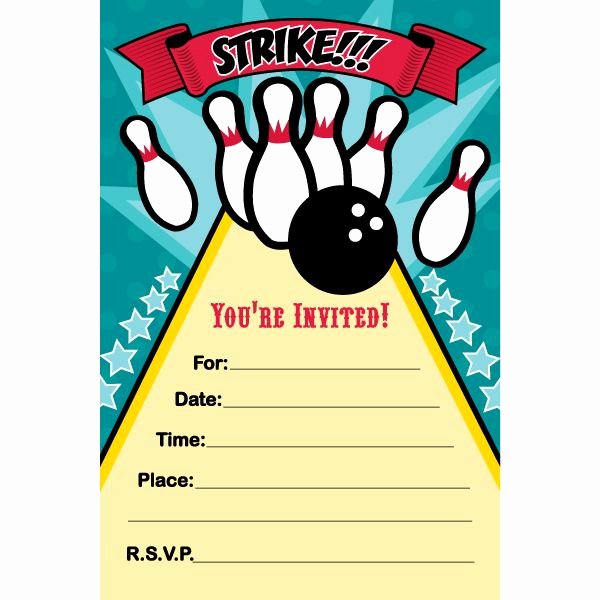 Bowling Party Invite Template Awesome 7 Best Bowling 12 Images On Pinterest
