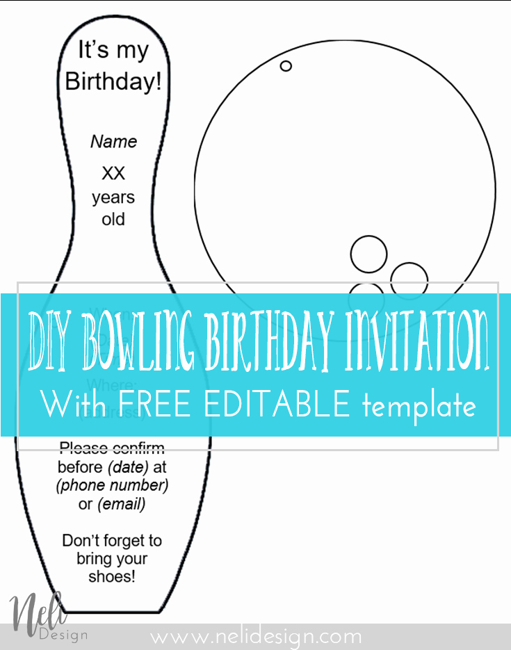 Bowling Party Invite Template Lovely Diy Bowling Birthday Invitations