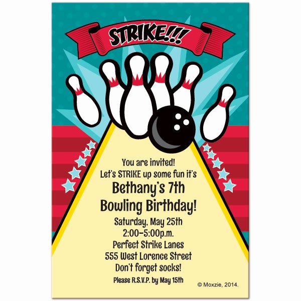 Bowling Party Invite Template Lovely Free Printable Bowling Birthday Invitations