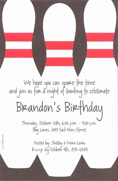 Bowling Party Invites Templates Beautiful Bowling Party Invitations Template Free Alex Birthday Ideas