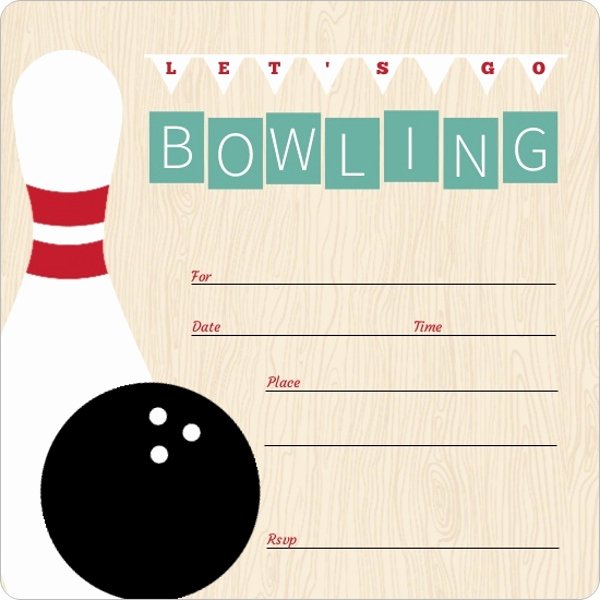 vintage turquoise fill in the blank bowling invitation