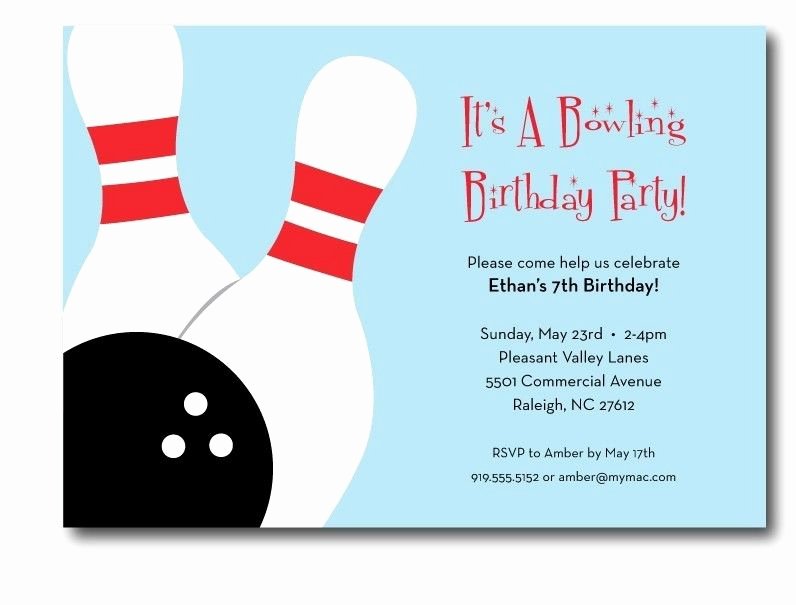 Bowling Party Invites Templates Fresh Bowling Invitations Templates Free Free Printable Bowling Birthday Party Invitations