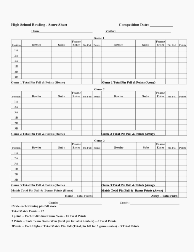 Bowling Scoring Sheet Excel Fresh Best 47 Effortless Free Printable Bowling Score Sheets