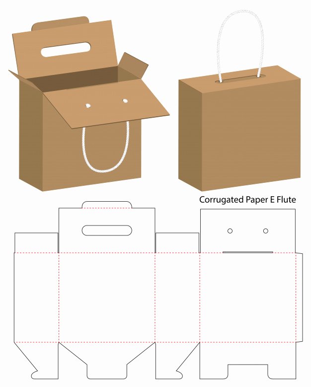 Box Die Cut Template Awesome Box Packaging Cut Template Design Vector