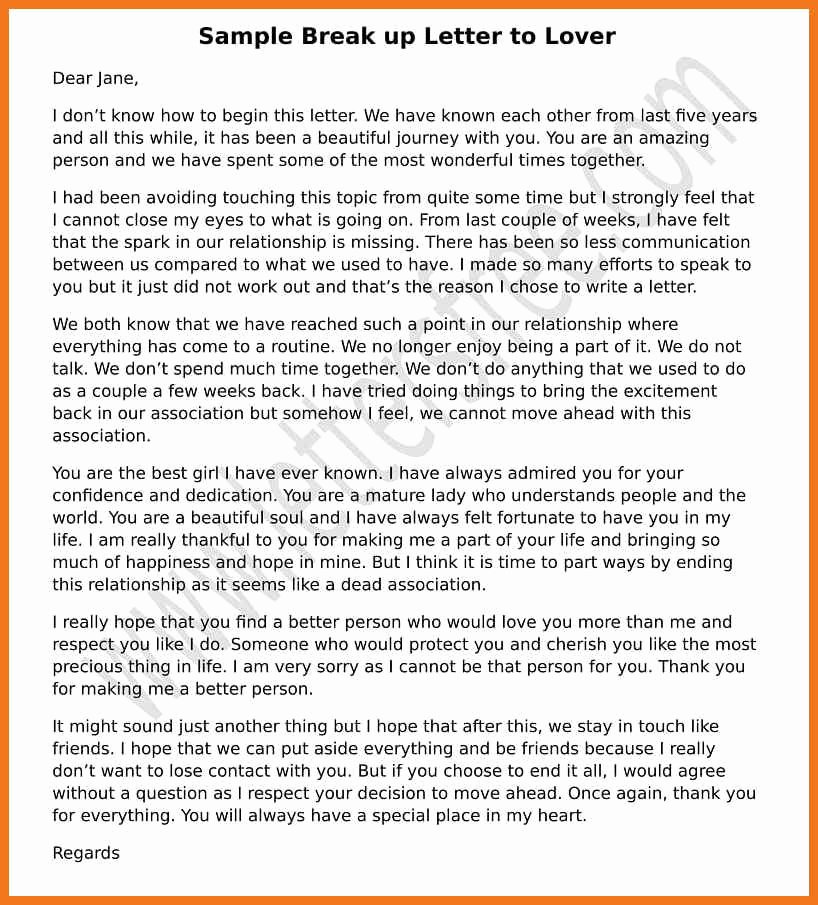 Break Up Letter Examples Lovely 2 3 How to Write A Breakup Letter