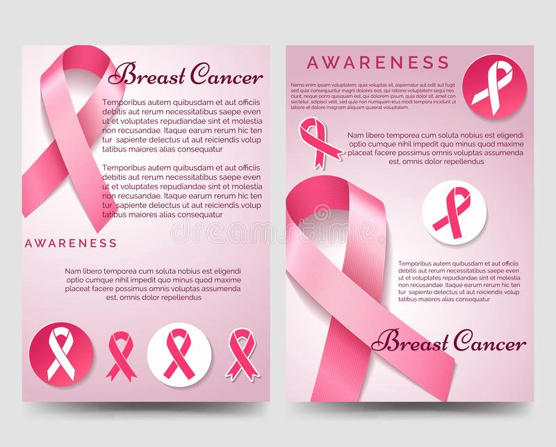 Breast Cancer Awareness Flyer Beautiful Breast Cancer Awareness Brochure Template Stock Vector Image