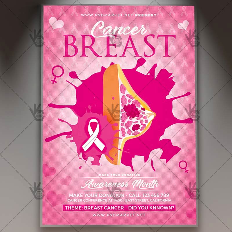Breast Cancer Flyer Template Lovely Breast Cancer Charity Flyer Psd Template