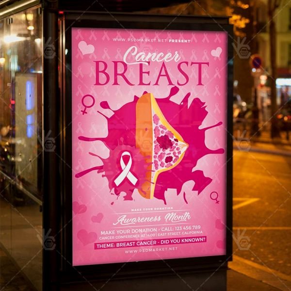 Breast Cancer Flyer Template Unique Breast Cancer Charity Flyer Psd Template