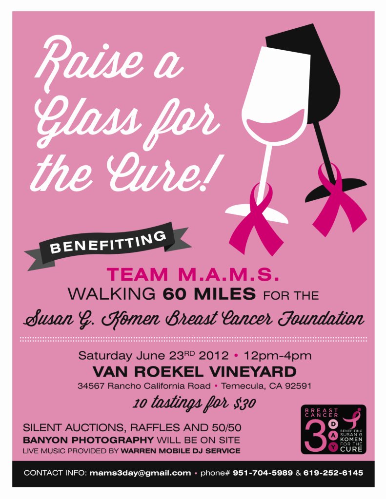 Breast Cancer Fundraiser Flyer Awesome Team M A M S