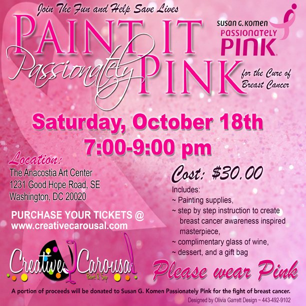 Breast Cancer Fundraiser Flyer Best Of Creative Carousal Paint and Sip Cc events