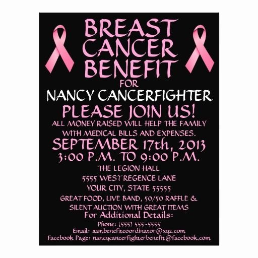 Breast Cancer Fundraiser Flyer Best Of Custom Breast Cancer Benefit Flyer